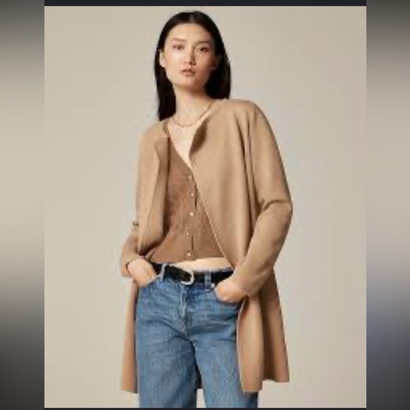 NWT JCREW Juliet collarless blazer in feathered khaki sz M - Picture 2 of 4